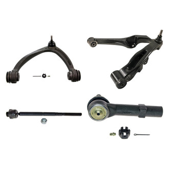 MOOG® - Front Driver Side Lower and Upper Control Arm with Ball Joint and Tie Rod End Kit