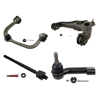 MOOG® - Front Driver Side Lower and Upper Control Arm with Ball Joint and Tie Rod End Kit