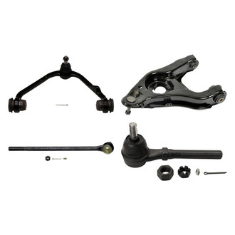 MOOG® - Front Driver Side Lower and Upper Control Arm with Ball Joint and Tie Rod End Kit