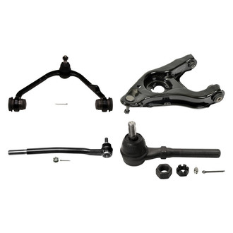 MOOG® - Front Driver Side Lower and Upper Control Arm with Ball Joint and Tie Rod End Kit