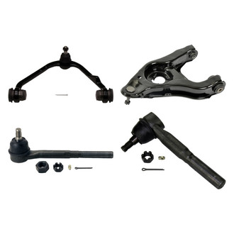 MOOG® - Front Driver Side Lower and Upper Control Arm with Ball Joint and Tie Rod End Kit