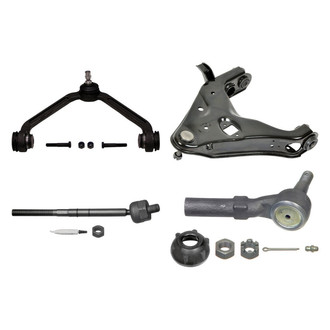MOOG® - Front Driver Side Lower and Upper Control Arm with Ball Joint and Tie Rod End Kit