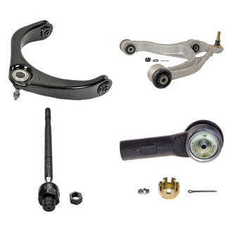 MOOG® - Front Driver Side Lower and Upper Control Arm with Ball Joint and Tie Rod End Kit