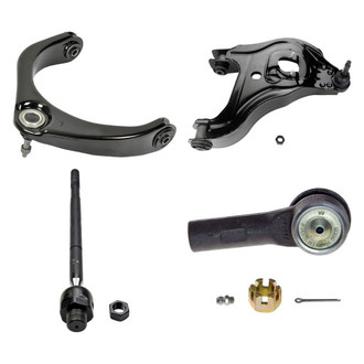 MOOG® - Front Driver Side Lower and Upper Control Arm with Ball Joint and Tie Rod End Kit