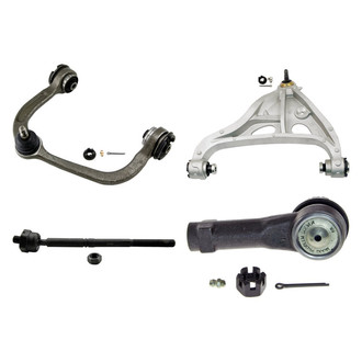 MOOG® - Front Driver Side Lower and Upper Control Arm with Ball Joint and Tie Rod End Kit