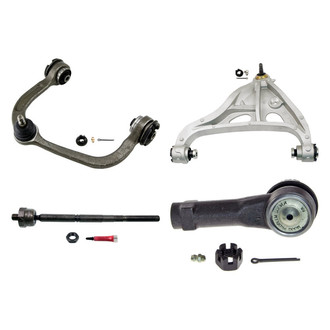 MOOG® - Front Driver Side Lower and Upper Control Arm with Ball Joint and Tie Rod End Kit