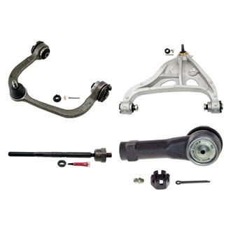 MOOG® - Front Driver Side Lower and Upper Control Arm with Ball Joint and Tie Rod End Kit
