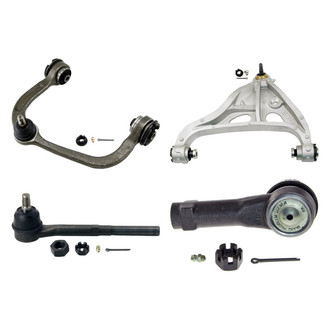 MOOG® - Front Driver Side Lower and Upper Control Arm with Ball Joint and Tie Rod End Kit