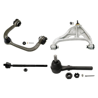 MOOG® - Front Driver Side Lower and Upper Control Arm with Ball Joint and Tie Rod End Kit