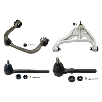 MOOG® - Front Driver Side Lower and Upper Control Arm with Ball Joint and Tie Rod End Kit