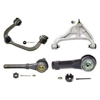 MOOG® - Front Driver Side Lower and Upper Control Arm with Ball Joint and Tie Rod End Kit