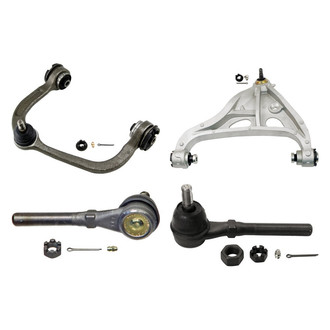 MOOG® - Front Driver Side Lower and Upper Control Arm with Ball Joint and Tie Rod End Kit