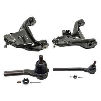 MOOG® - Front Driver Side Lower and Upper Control Arm with Ball Joint and Tie Rod End Kit