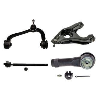 MOOG® - Front Driver Side Lower and Upper Control Arm with Ball Joint and Tie Rod End Kit