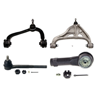 MOOG® - Front Driver Side Lower and Upper Control Arm with Ball Joint and Tie Rod End Kit