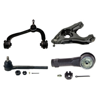 MOOG® - Front Driver Side Lower and Upper Control Arm with Ball Joint and Tie Rod End Kit