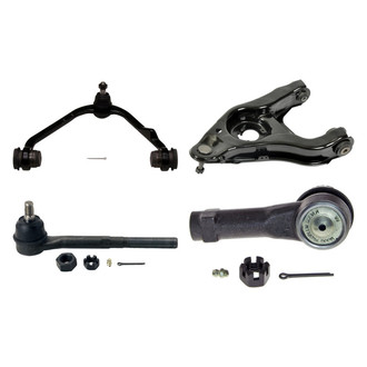 MOOG® - Front Driver Side Lower and Upper Control Arm with Ball Joint and Tie Rod End Kit