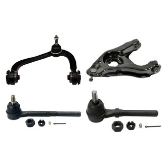MOOG® - Front Driver Side Lower and Upper Control Arm with Ball Joint and Tie Rod End Kit