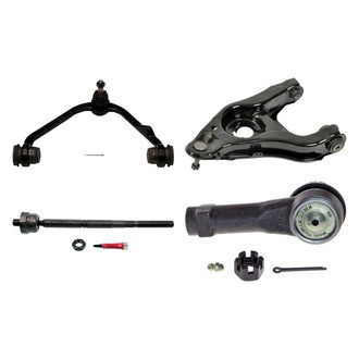 MOOG® - Front Driver Side Lower and Upper Control Arm with Ball Joint and Tie Rod End Kit