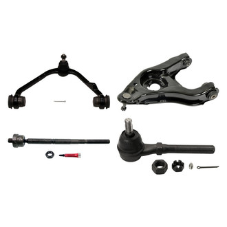 MOOG® - Front Driver Side Lower and Upper Control Arm with Ball Joint and Tie Rod End Kit