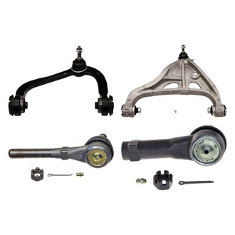 MOOG® - Front Driver Side Lower and Upper Control Arm with Ball Joint and Tie Rod End Kit