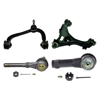MOOG® - Front Driver Side Lower and Upper Control Arm with Ball Joint and Tie Rod End Kit