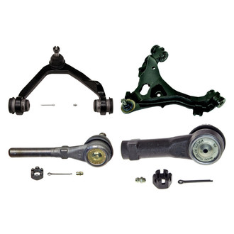 MOOG® - Front Driver Side Lower and Upper Control Arm with Ball Joint and Tie Rod End Kit