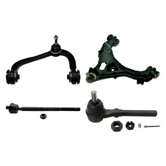MOOG® - Front Driver Side Lower and Upper Control Arm with Ball Joint and Tie Rod End Kit