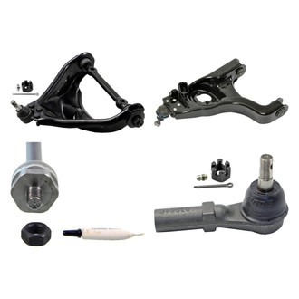MOOG® - Front Driver Side Lower and Upper Control Arm with Ball Joint and Tie Rod End Kit