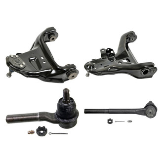 MOOG® - Front Driver Side Lower and Upper Control Arm with Ball Joint and Tie Rod End Kit