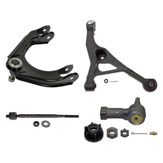 MOOG® - Front Driver Side Lower and Upper Control Arm with Ball Joint and Tie Rod End Kit