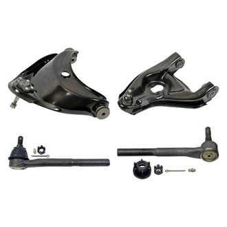 MOOG® - Front Driver Side Lower and Upper Control Arm with Ball Joint and Tie Rod End Kit