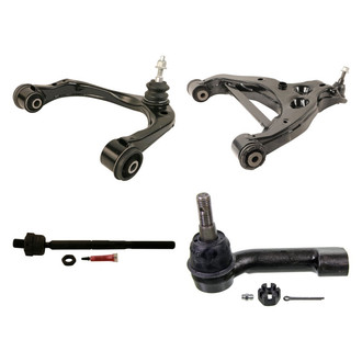 MOOG® - Front Driver Side Lower and Upper Control Arm with Ball Joint and Tie Rod End Kit