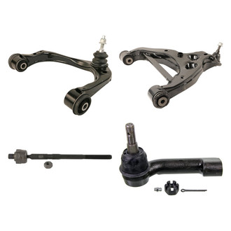 MOOG® - Front Driver Side Lower and Upper Control Arm with Ball Joint and Tie Rod End Kit