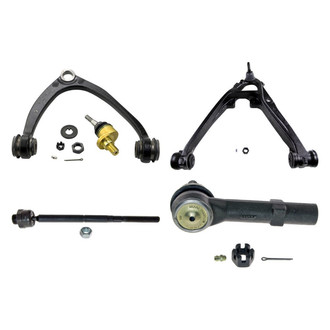 MOOG® - Front Driver Side Lower and Upper Control Arm with Ball Joint and Tie Rod End Kit