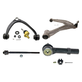 MOOG® - Front Driver Side Lower and Upper Control Arm with Ball Joint and Tie Rod End Kit