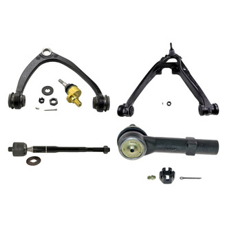 MOOG® - Front Driver Side Lower and Upper Control Arm with Ball Joint and Tie Rod End Kit