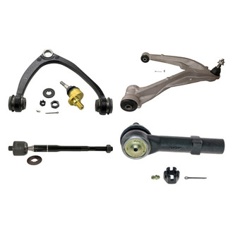 MOOG® - Front Driver Side Lower and Upper Control Arm with Ball Joint and Tie Rod End Kit