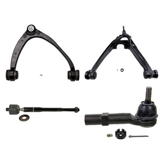 MOOG® - Front Driver Side Lower and Upper Control Arm with Ball Joint and Tie Rod End Kit