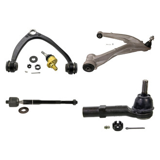 MOOG® - Front Driver Side Lower and Upper Control Arm with Ball Joint and Tie Rod End Kit