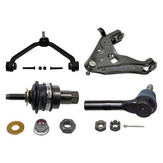 MOOG® - Front Driver Side Lower and Upper Control Arm with Ball Joint and Tie Rod End Kit