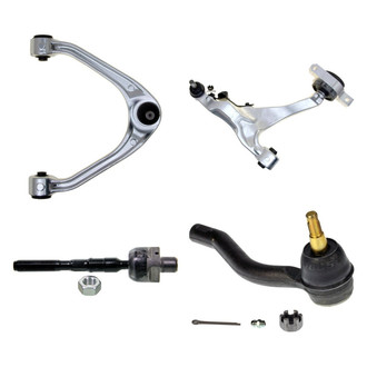 MOOG® - Front Driver Side Lower and Upper Control Arm with Ball Joint and Tie Rod End Kit
