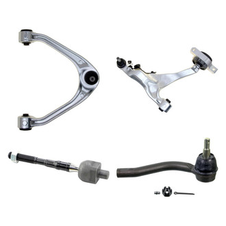 MOOG® - Front Driver Side Lower and Upper Control Arm with Ball Joint and Tie Rod End Kit