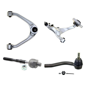 MOOG® - Front Driver Side Lower and Upper Control Arm with Ball Joint and Tie Rod End Kit