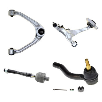 MOOG® - Front Driver Side Lower and Upper Control Arm with Ball Joint and Tie Rod End Kit
