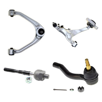 MOOG® - Front Driver Side Lower and Upper Control Arm with Ball Joint and Tie Rod End Kit