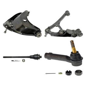 MOOG® - Front Driver Side Lower and Upper Control Arm with Ball Joint and Tie Rod End Kit