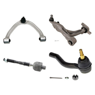 MOOG® - Front Driver Side Lower and Upper Control Arm with Ball Joint and Tie Rod End Kit