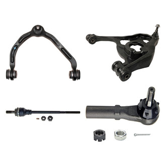 MOOG® - Front Driver Side Lower and Upper Control Arm with Ball Joint and Tie Rod End Kit