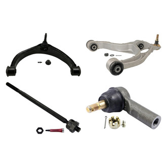 MOOG® - Front Driver Side Lower and Upper Control Arm with Ball Joint and Tie Rod End Kit